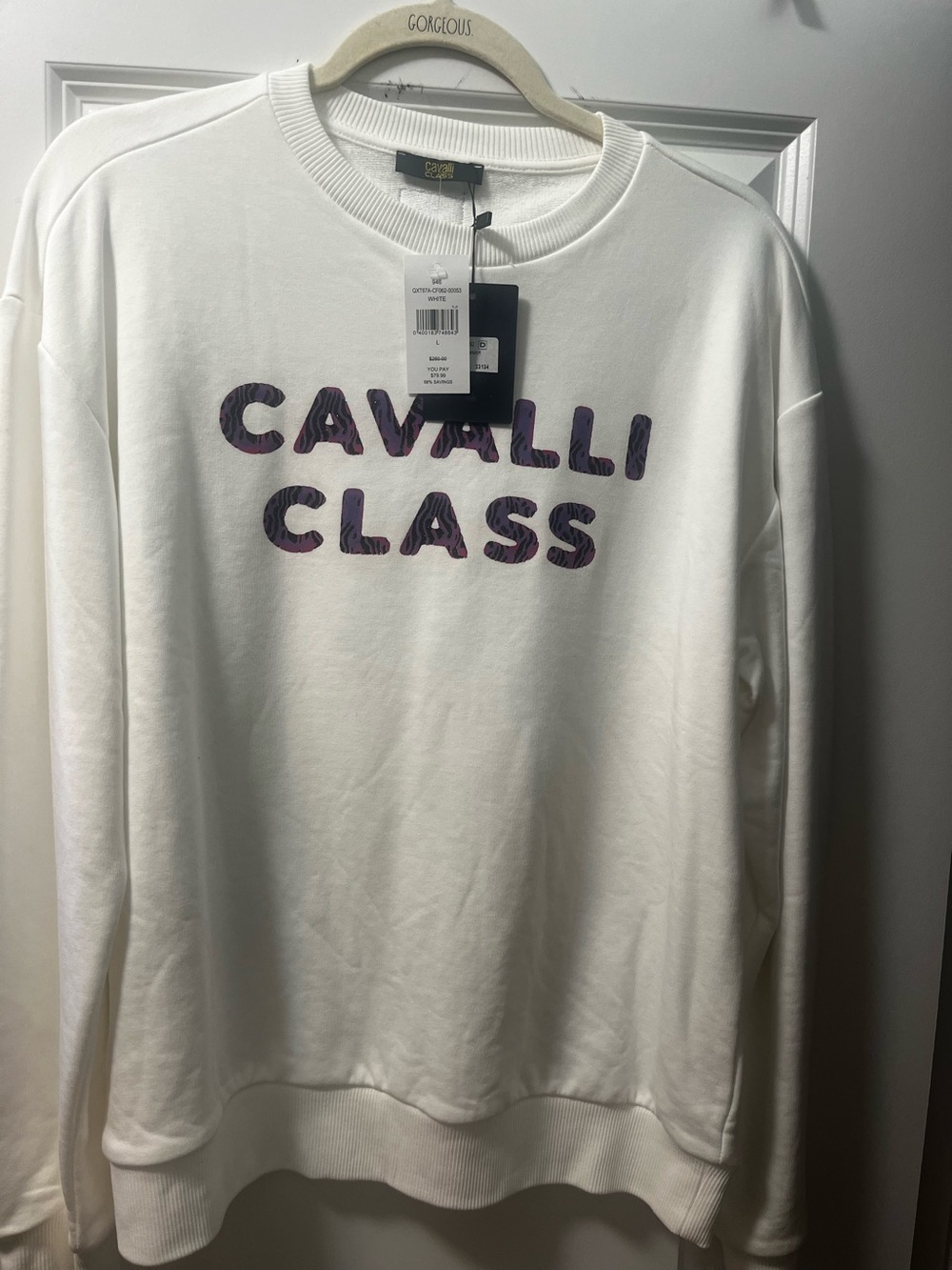 Cavalli Class Women’s White Logo Sweatshirt